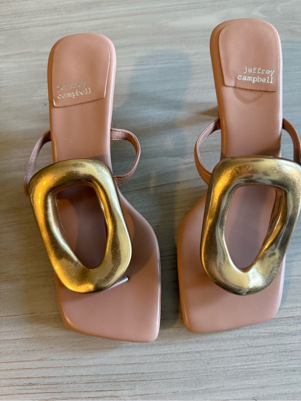 Jeffrey Campbell Linq Leather Ornamented Thong Sandals - Picture 2 of 4